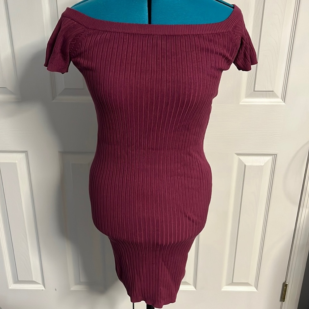 Forever 21 Form Fitting Maroon Pink Dress Women’s Slim Fit Dress Formfitting